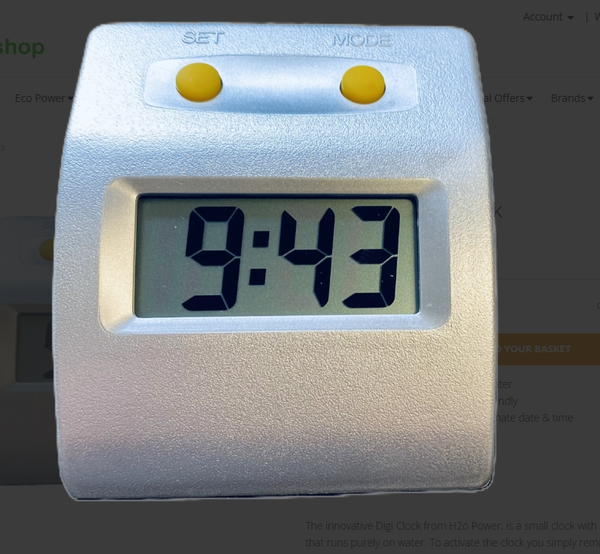 H2o Power Digi Clock