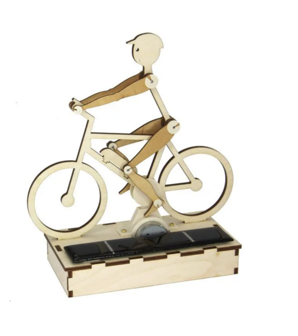 Zonnefietser / e-biker, houten bouwpakket.