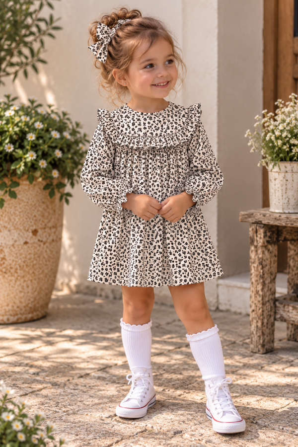 Vestido flores beig