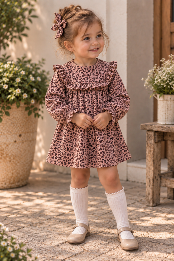 Vestido rosa flores