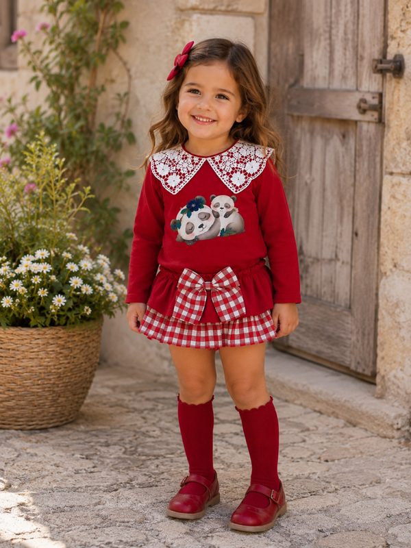 Conjunto rojo encanje
