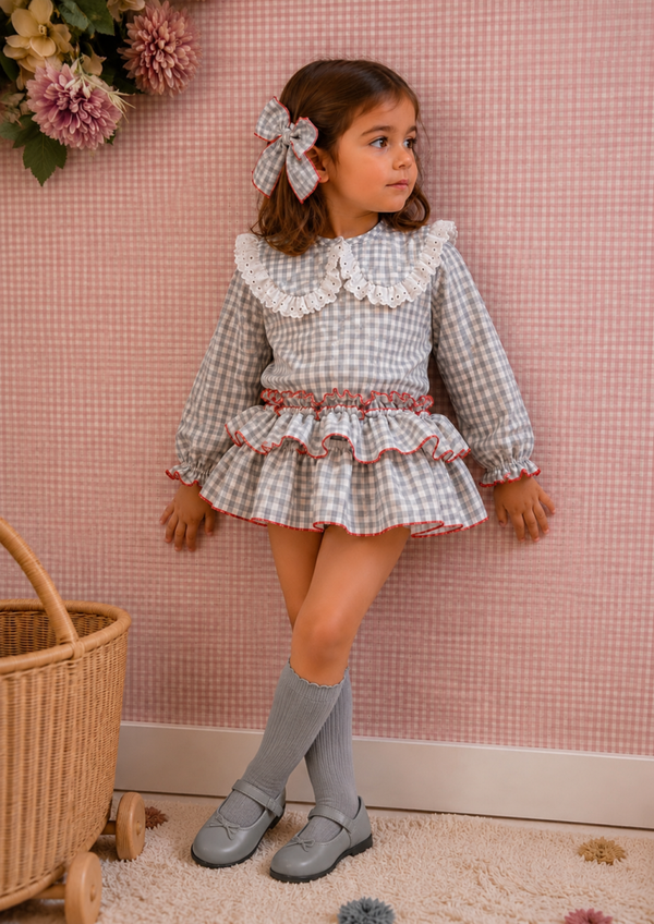 Conjunto vichy gris