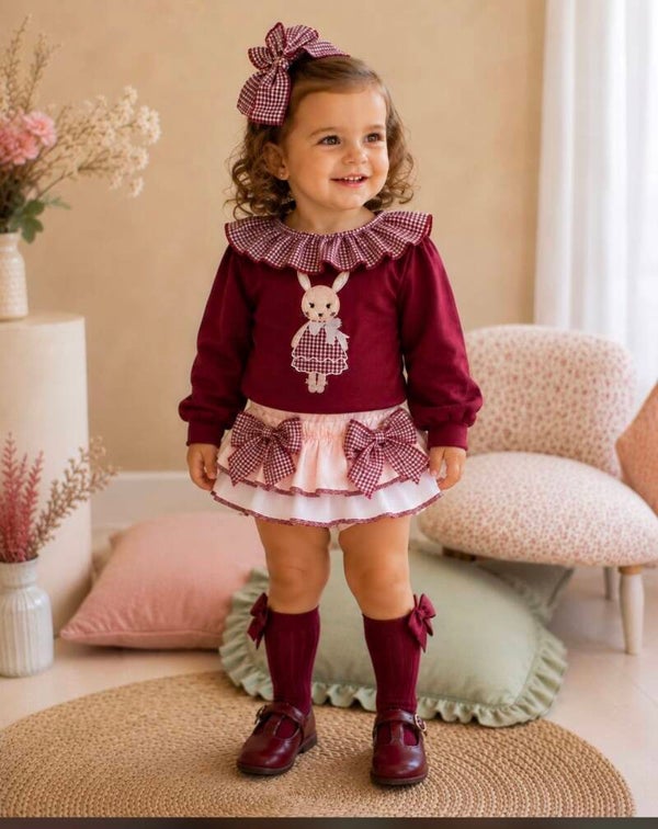 Conjunto conejito burdeo