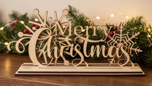 ❄️ Drewniany Napis Stojący "Merry Christmas" – Eleganckie Powitanie Świąt! 🎄