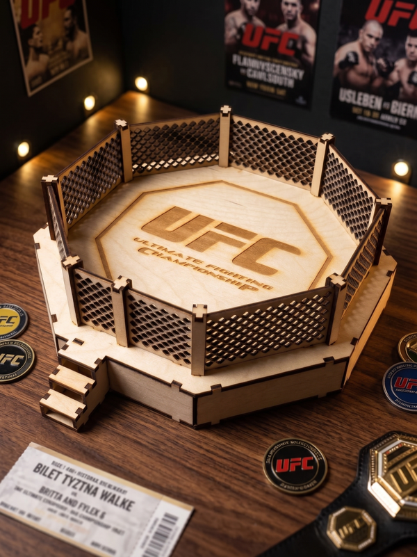 🥊 Drewniany Model 3D Oktagon MMA – Arena Prawdziwych Emocji! 🏆
