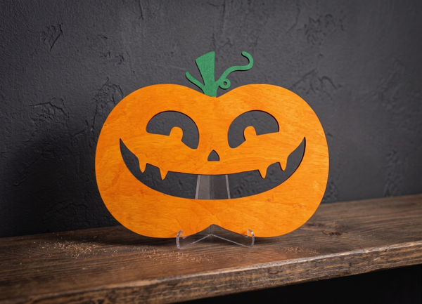 🎃 Drewniana Dynia Jack-o'-lantern – Zwariowany Uśmiech na Jesień! 🍂
