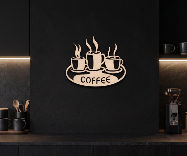 ☕ Drewniana Dekoracja Ścienna "COFFEE" – Twój Domowy Kącik Baristy! 🤎
