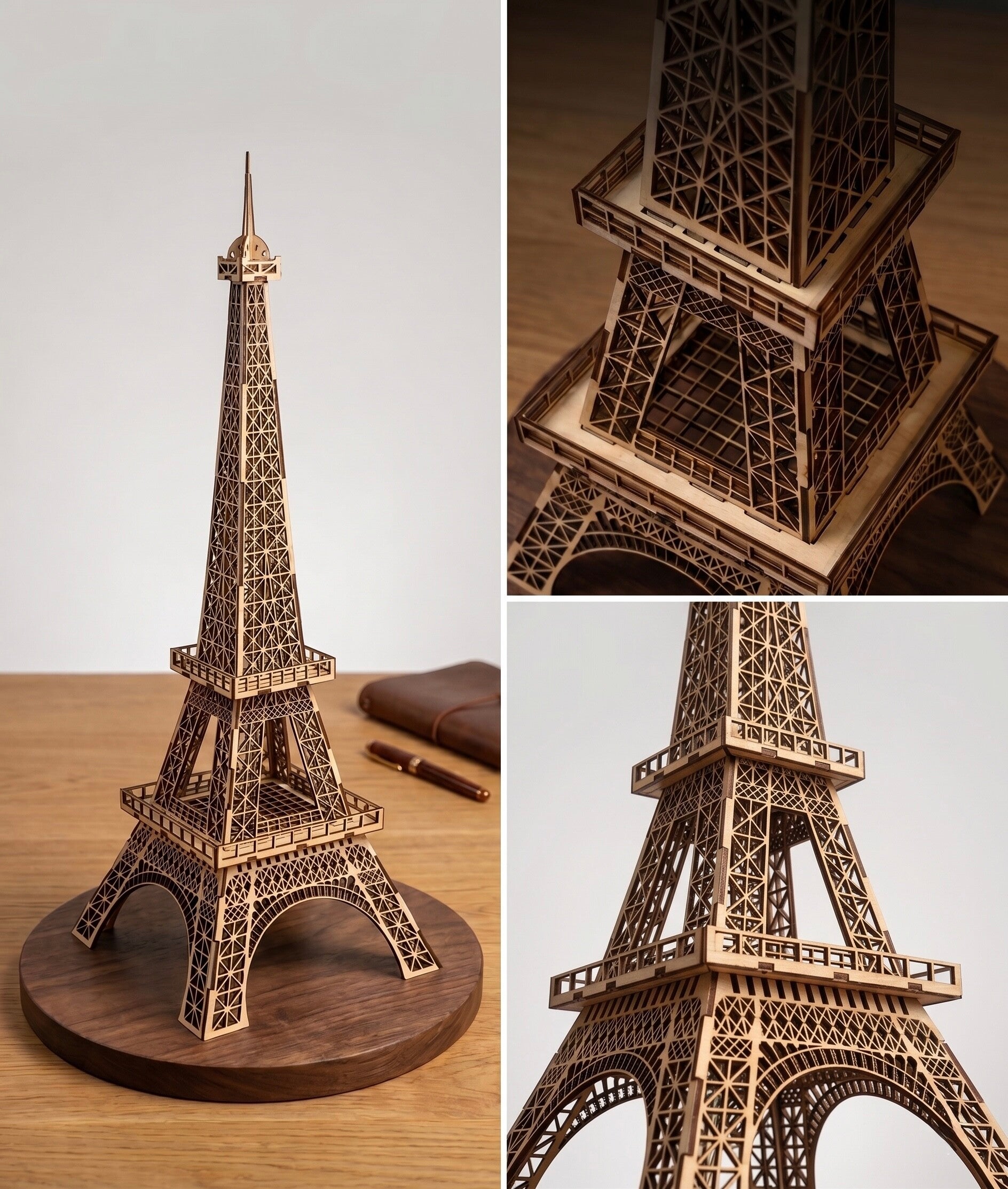 🗼 Drewniany Model Wieży Eiffla 3D – Architektoniczne Arcydzieło w Twoim Domu!