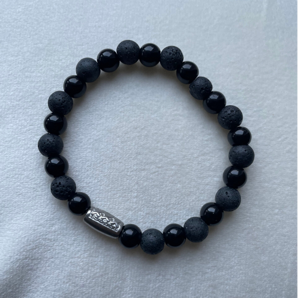 Heren Armband Kralen zwart