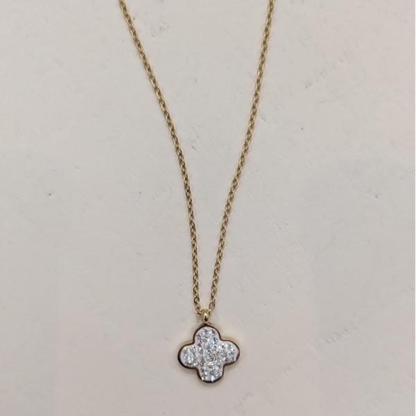 Ketting glitter klaver