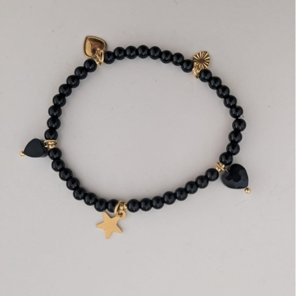 Armband Party Zwarte Bedels