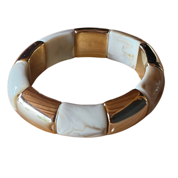 Rosa Armband Goud/Off White Beige