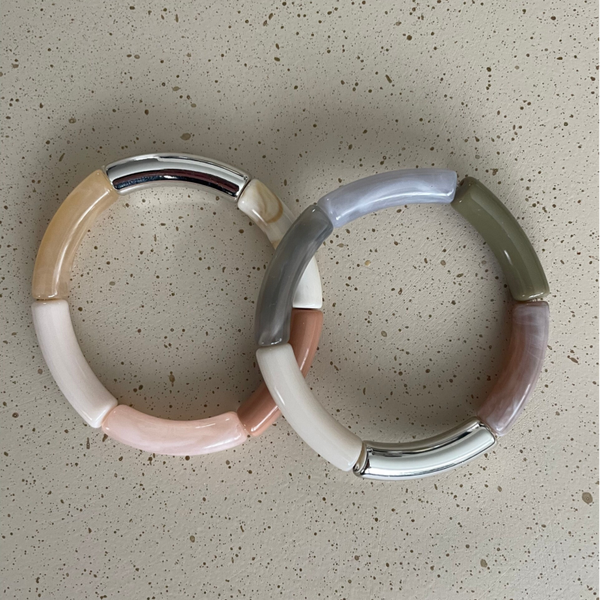 Tube armband zilver