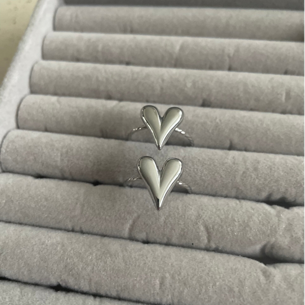 Ring hart zilver