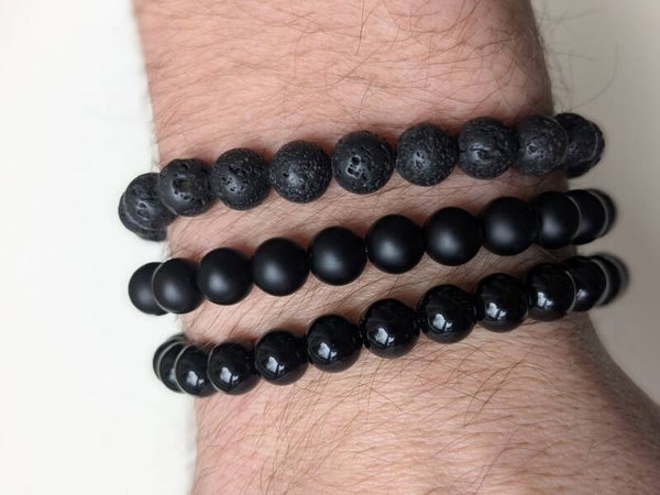 Heren armbanden zwart