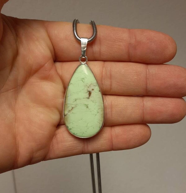 Limoenchrysopraas in zilver
