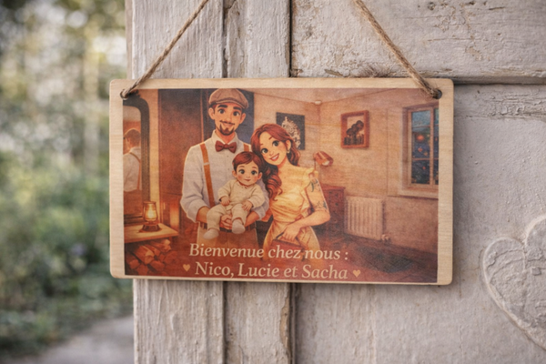 Plaque en bois