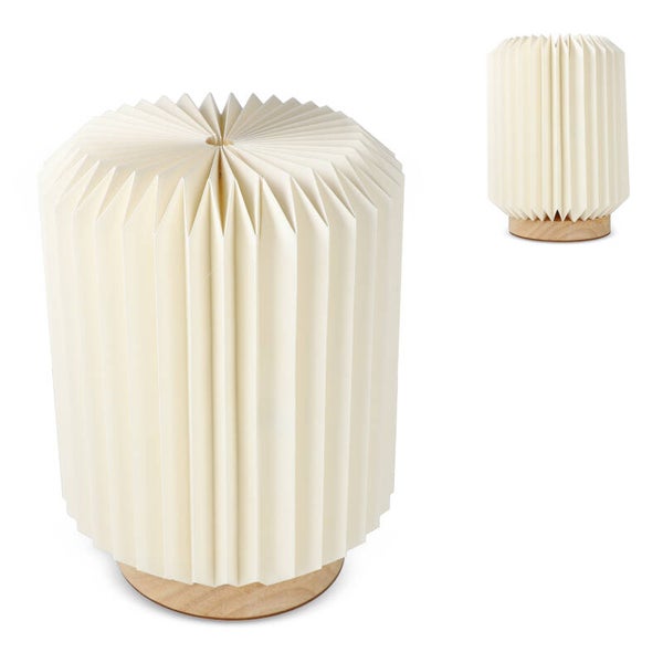 Coollux vouwbare paper LED lamp Aurora op houten voet, 22cm