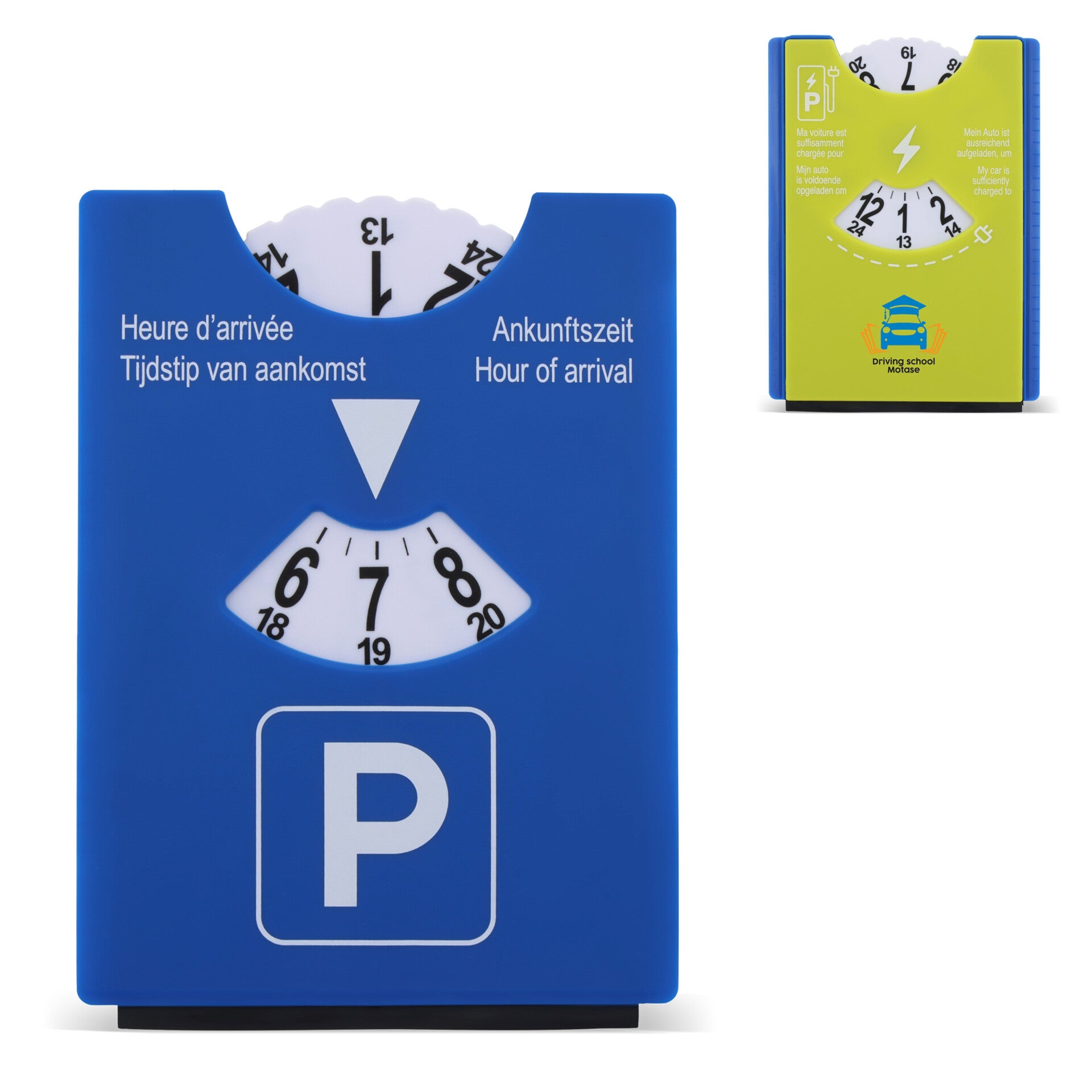 Parkeerschijf ijskrabber blauw groen