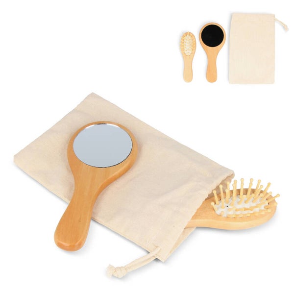 Schima superba hout Borstel & Spiegel set