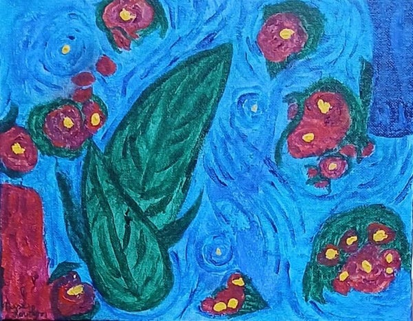 Red Flowers At Night