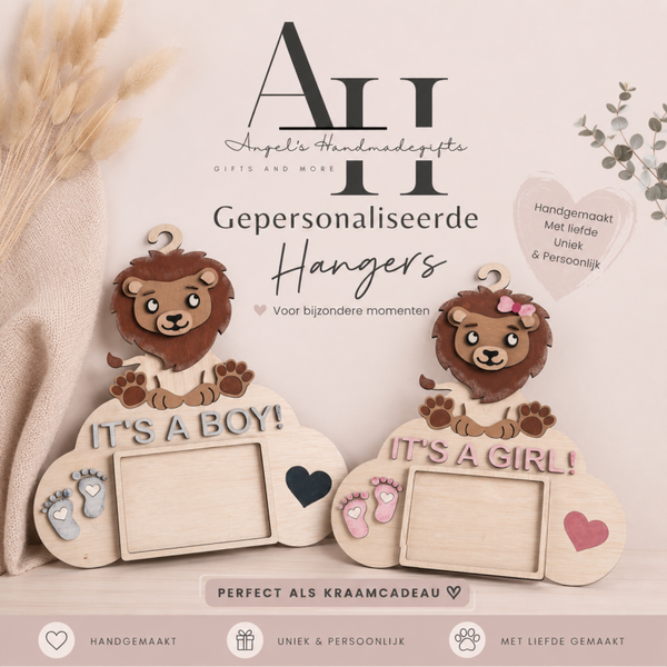 Nieuw! Gepersonaliseerde Geboortehanger met Fotolijstje