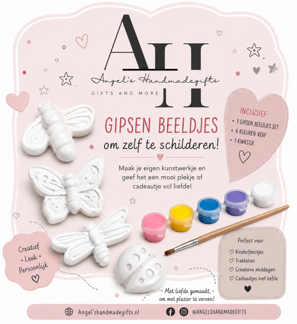 setje gips verven vlinders