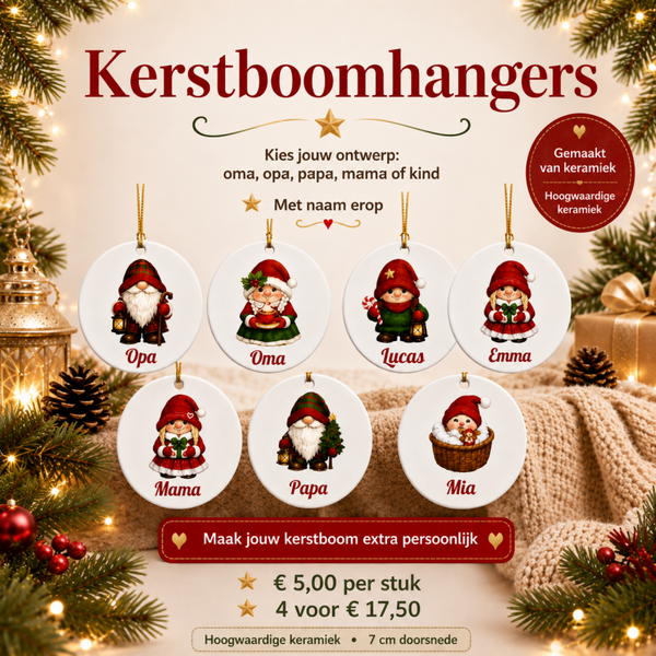 Set van 4 kerstboom hangers