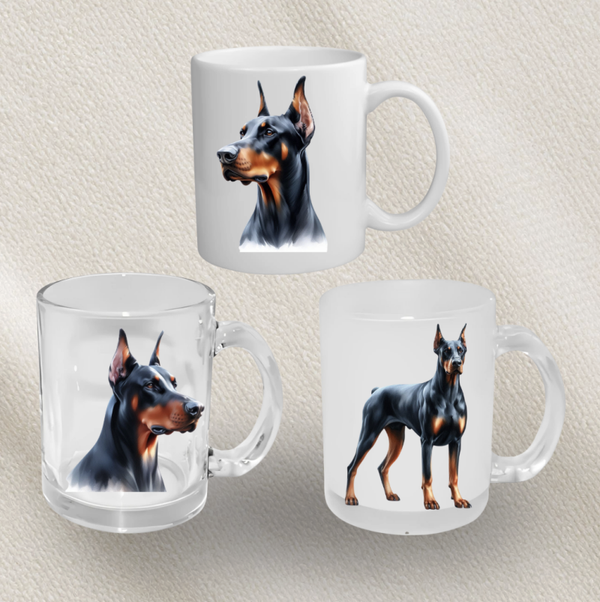 Dobermann Koffie- & Theemok 330 ml – Keuze uit Wit, Glas of Melkglas