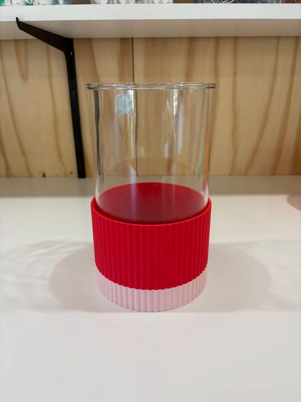 FH vaas windlicht rood roze