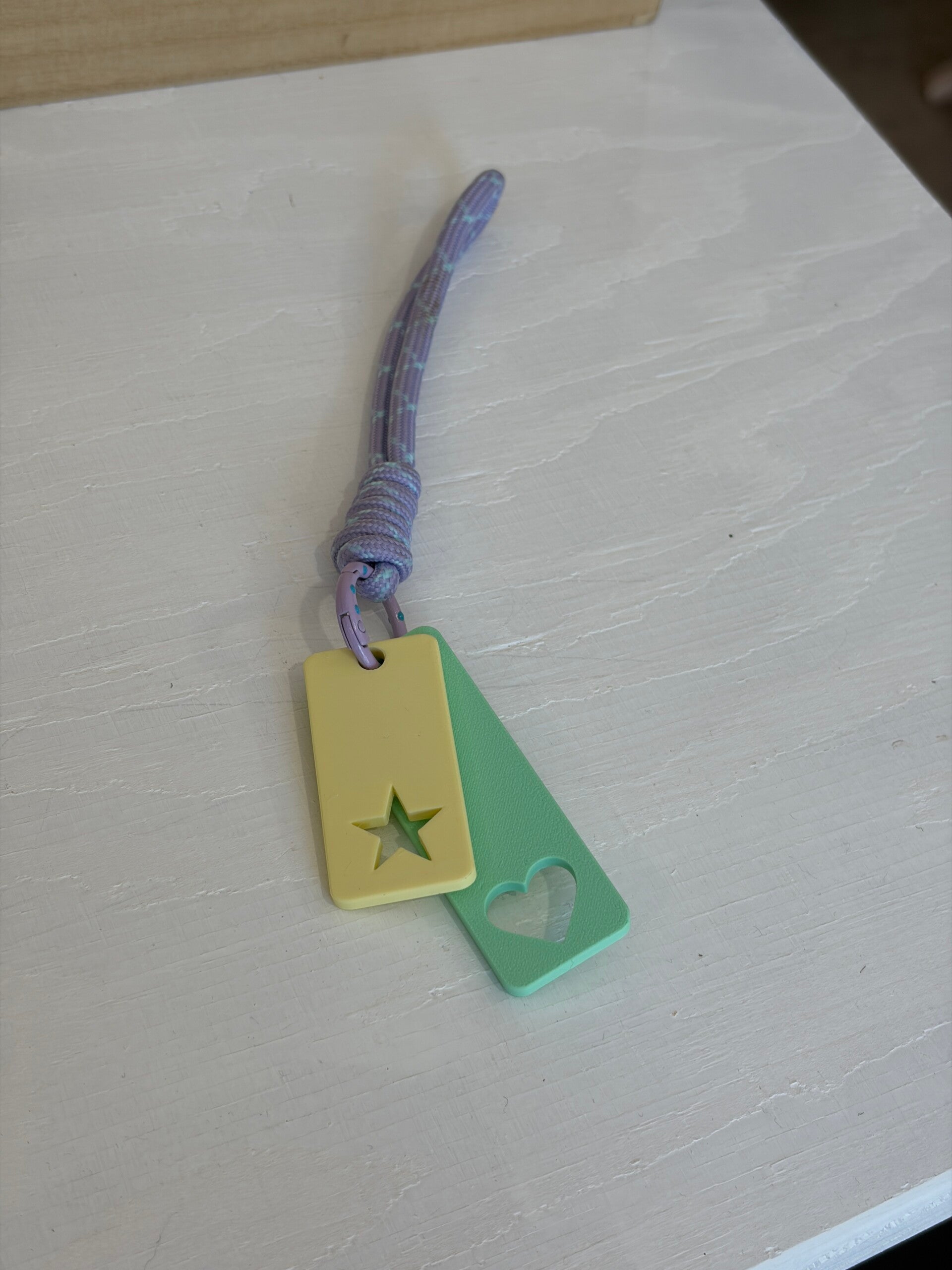 Sleutelhanger hartje rechthoek