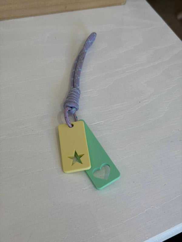 Sleutelhanger hartje rechthoek