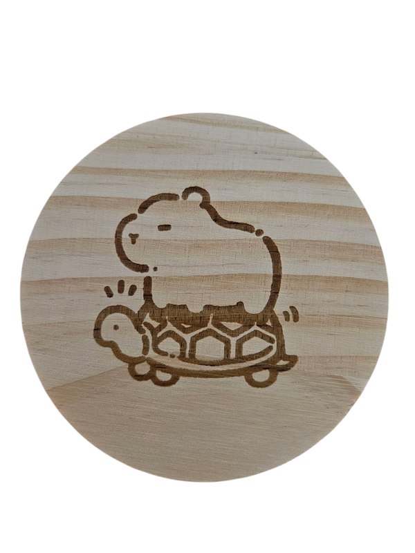 Houten onderzetter capybara