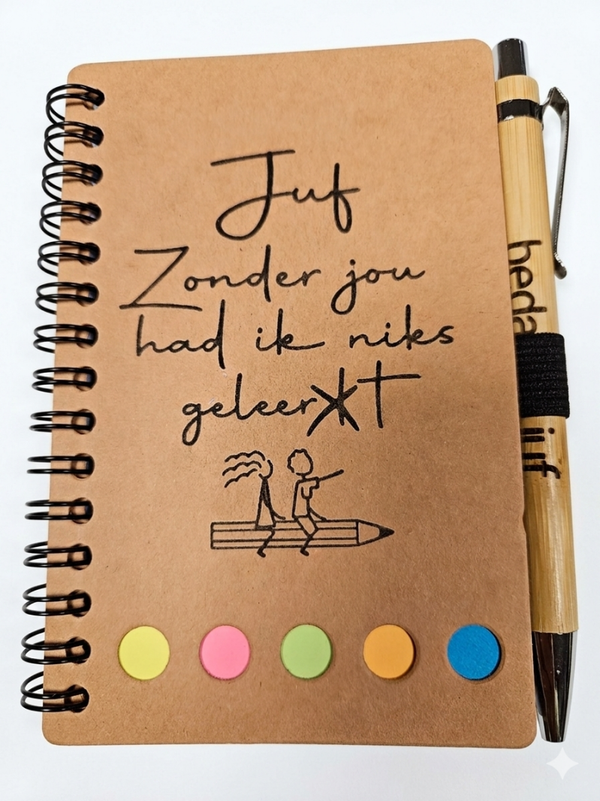 Notitie schriftje Juf