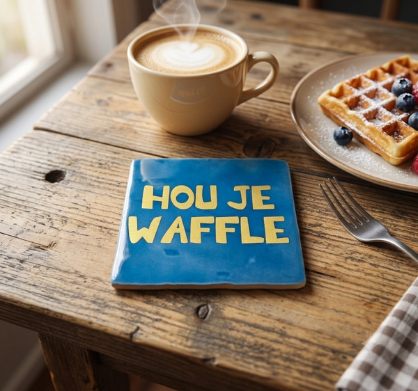Tegeltje 'hou je waffle'