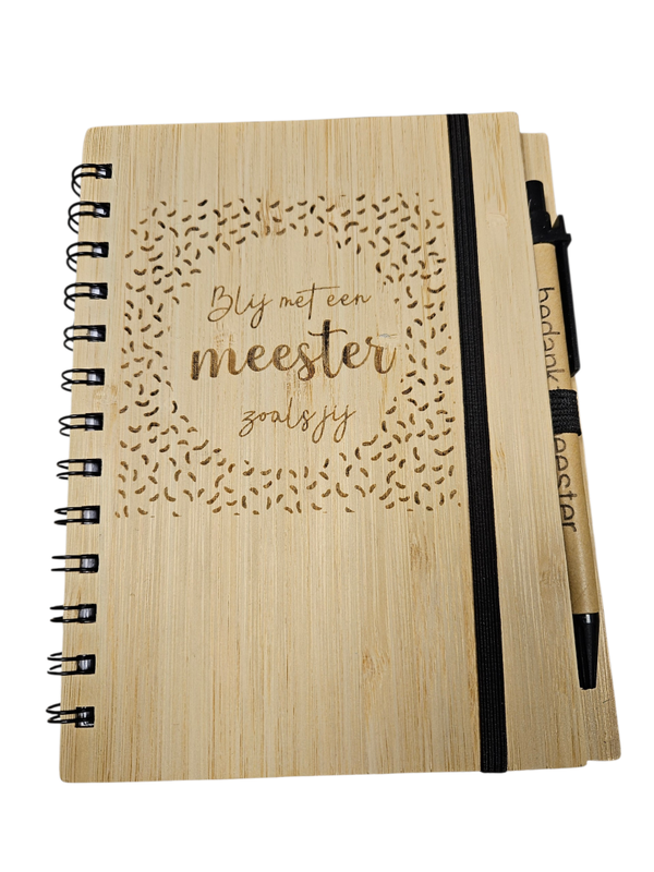 Bamboo notitie schriftje meester