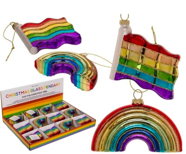 Glazen kerstboom hanger pride