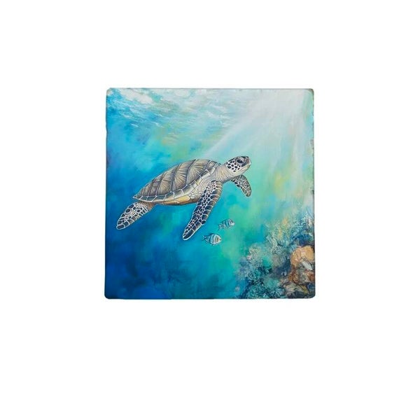 Natuurstenen tegel seaturtle
