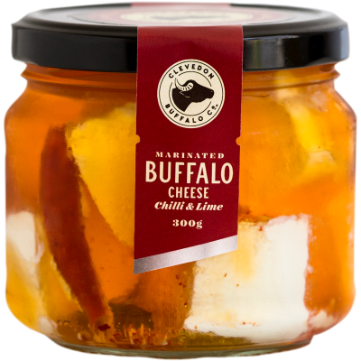 Clevedon Buffalo Marinated Mozarella Cheese Chilli & Lime 300g