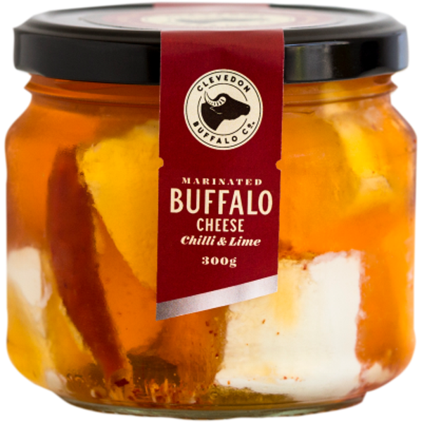 Clevedon Buffalo Marinated Mozarella Cheese Chilli & Lime 300g
