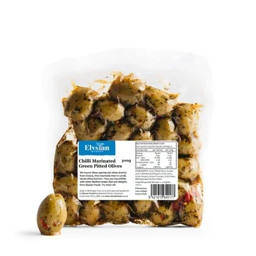 Elysian Green Pitted Chilli Marinated Olives 300g
