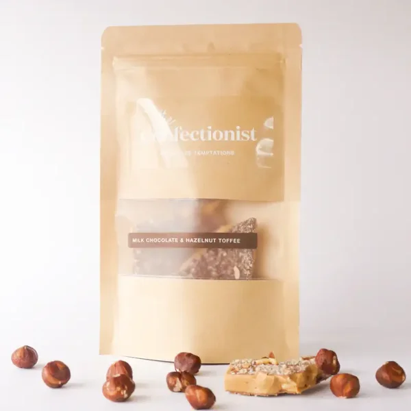 The Confectionist Milk Chocolate & Hazelnut Toffee Pouch 100g