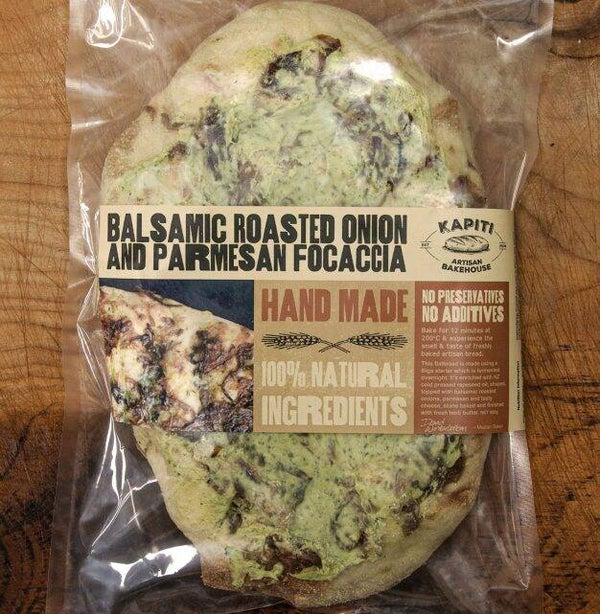Kapiti Artisan Bakehouse Balsamic Roasted Onion and Parmesan Focaccia 460g