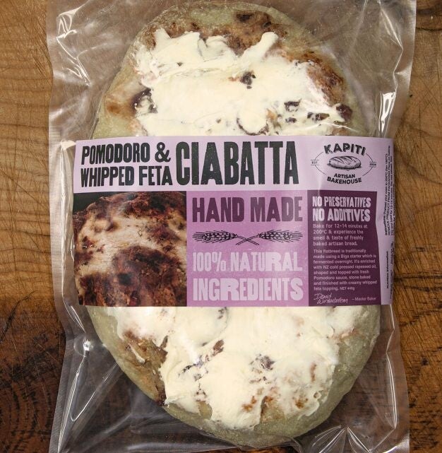 Kapiti Artisan Bakehouse Pomodoro & Whipped Feta Ciabatta 440g