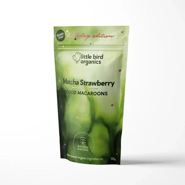 Little Bird Organics Matcha Strawberry Good Macaroons 120g