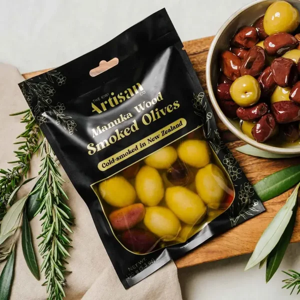 Kiwi Artisan Manuka Wood Smoked Olives 150g