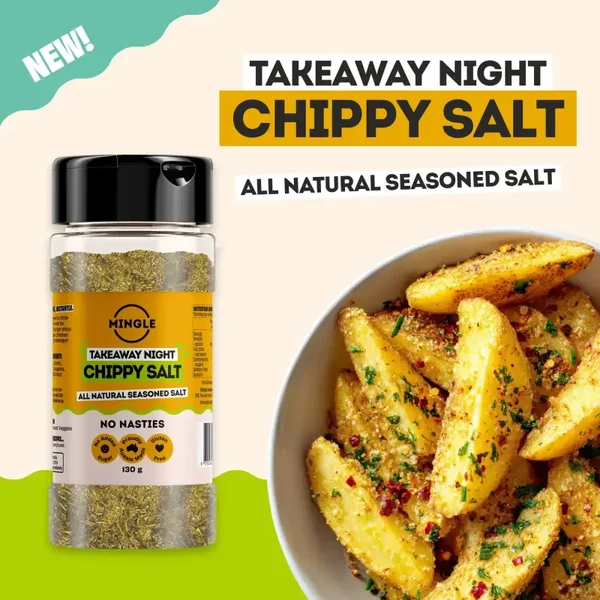 Mingle Takeaway Night Chippy Salt Large Shaker 130g
