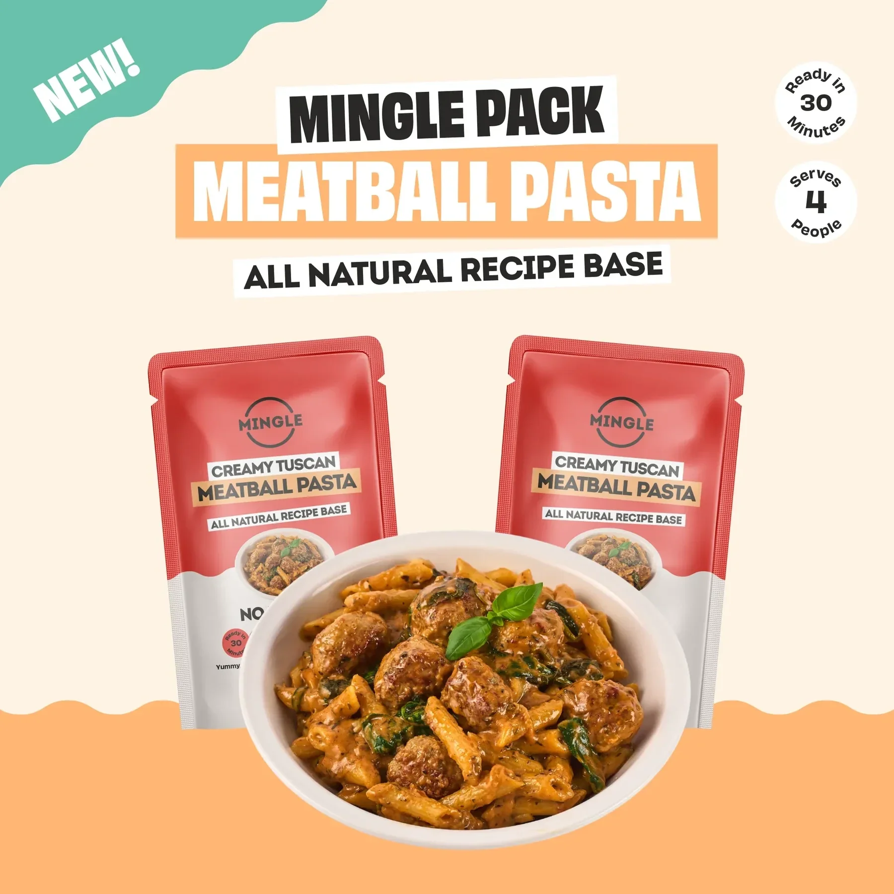 Mingle Creamy Tuscan Meatball Pasta Recipe Base 170g