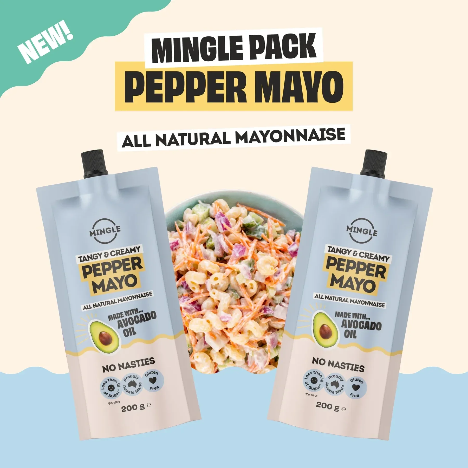 Mingle Tangy & Creamy Pepper Mayo Pouch 200g