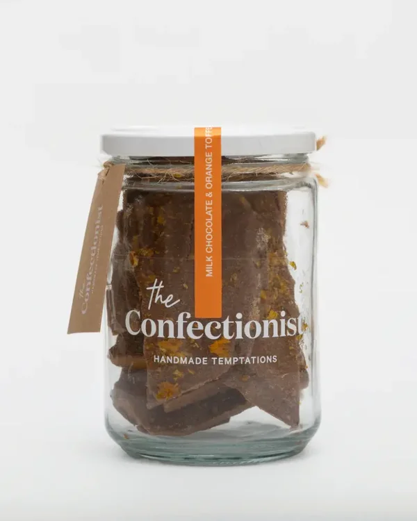 The Confectionist Milk Chocolate & Orange Toffee Jar 200g
